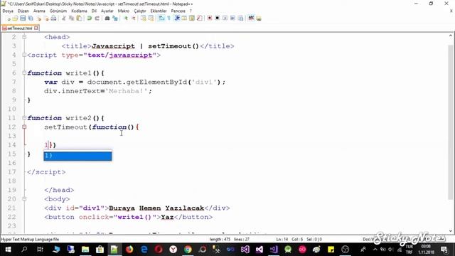 Javascript - setTimeout() kullanımı смотреть онлайн