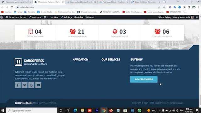 How to Customized Cargopress Movers Packers Website Theme смотреть онлайн