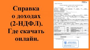 Справка о доходах (2-НДФЛ), где получить через госуслуги в 2024 году.