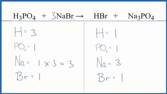 How to Balance H3PO4 + NaBr = HBr + Na3PO4 (Phosphoric acid + Sodium bromide) смотреть онлайн