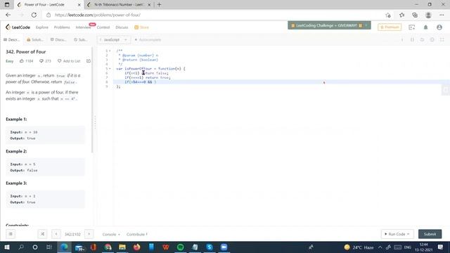 342 "Determining if a Number is a Power of Four in JavaScript (#leetcode #342)"|| hindi смотреть онлайн