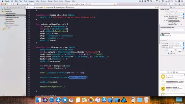 SpriteKit: Действия | Часть 3 | ZombieConga | Swift 4 | Xcode 9 смотреть онлайн