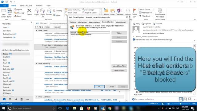 How to Unblock a sender or Email ID in Microsoft Outlook смотреть онлайн