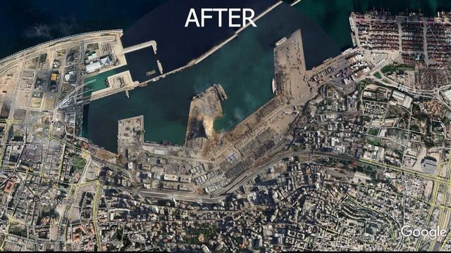 Взрыв в Бейруте до и после, фото со спутника | Explosion In Beirut Before And After, Satellite Phot