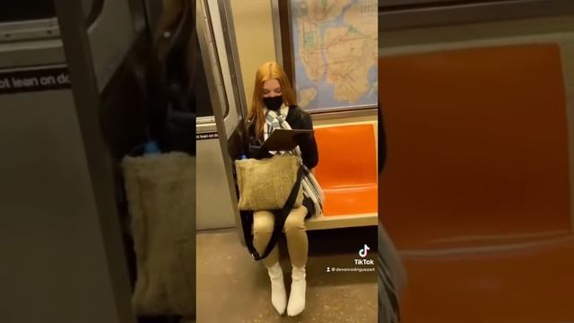 Painting Portraits NYC Subway Reactions Compilation | Devon Rodriguez смотреть онлайн