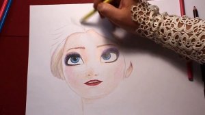 Как нарисовать Эльзу How to draw Elsa with loose hair Frozen2