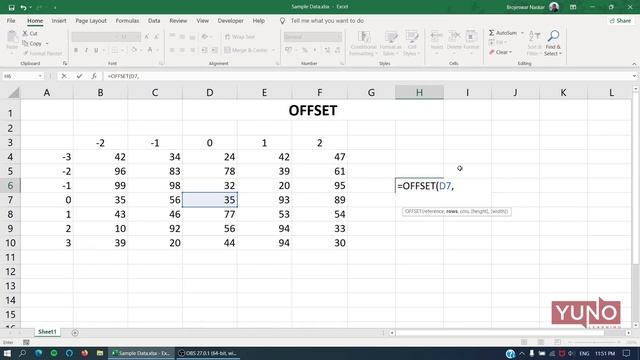 OFFSET Function | Part 1 | Learn Excel | Yuno Learning смотреть онлайн