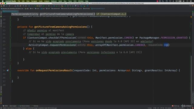 Cursos/Aprende.a.programar.Android.con.Kotlin.+.Firebase.+.Google50 Tomar foto de camara C Permiso смотреть онлайн