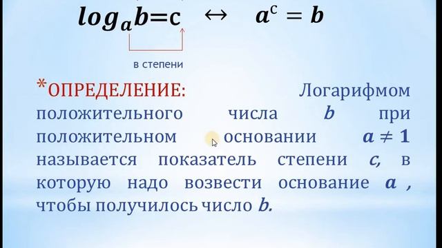 ЛОГАРИФМЫ. ОСНОВНОЕ ЛОГАРИФМИЧЕСКОЕ ТОЖДЕСТВО. смотреть онлайн