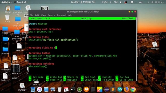 Playing with Python graphical User Interface смотреть онлайн