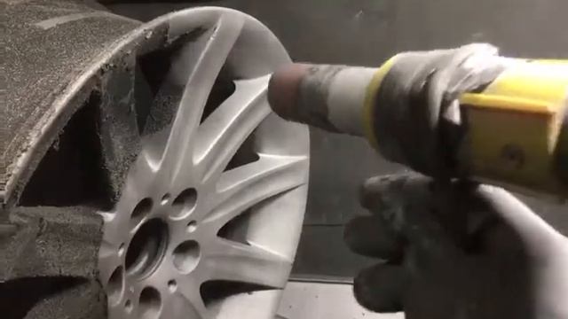 Пескоструйная обработка диска перед покраской