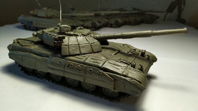 Танки Т-64 БВ, Т-64 БМ "Булат", Т-72 Б из пластилина в масштабе 1/43 смотреть онлайн