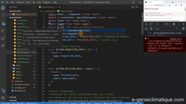 JavaScript304-React.js-Redux-L'extension Dev Tools sur Chrome et NPM utilisée avec les middlewares смотреть онлайн