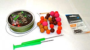 Как закрепить бойл на крючке. 2 способа. Карповый монтаж на волос.