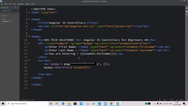 Angular JS Controllers | Angular JS for beginners | Angular Controllers | Controllers | #8 смотреть онлайн