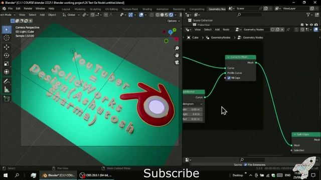 Blender Geo node Text смотреть онлайн