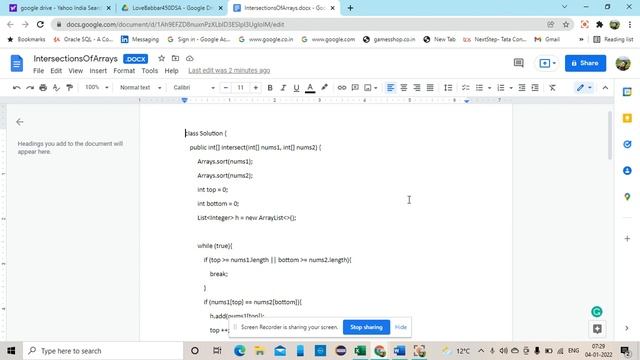Intersection of two sorted array solution in java || Love Babbar 450 DSA Questions || смотреть онлайн