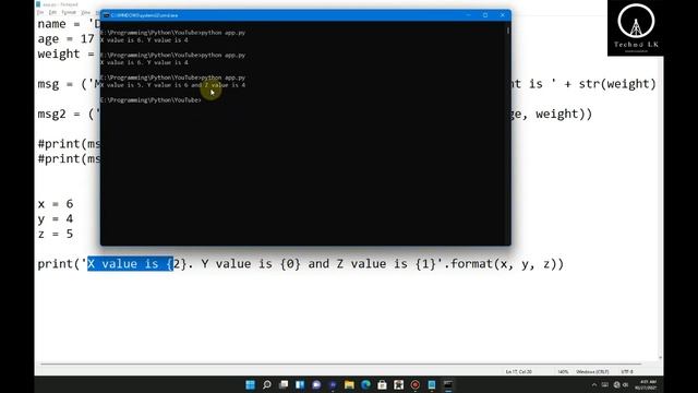 Python Programming Lesson 12 - String Formatters [f - String] (Part 2) | Techසර LK смотреть онлайн