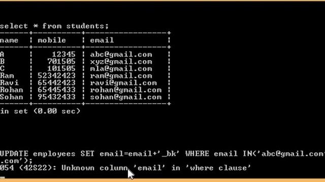 Write a sql query to create email backup in mysql table? смотреть онлайн