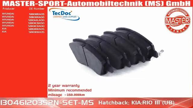 13046120352N-SET-MS | BRAKE PADS | Master-Sport-Automobiltechnik (MS) GmbH
