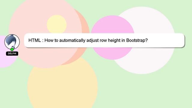 HTML : How to automatically adjust row height in Bootstrap? смотреть онлайн