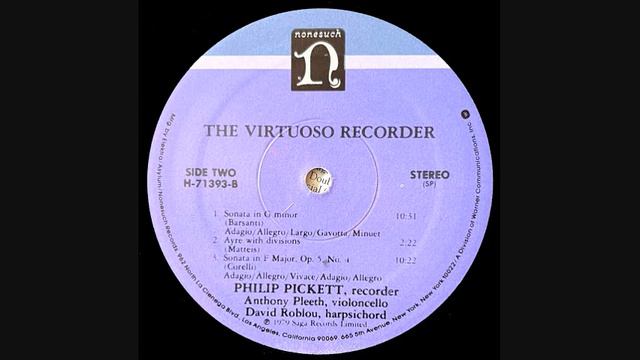 Corelli: Sonata in F Major Op. 5 No. 4 - The Virtuoso Recorder, 1978 - Nonesuch 71393 смотреть онлайн