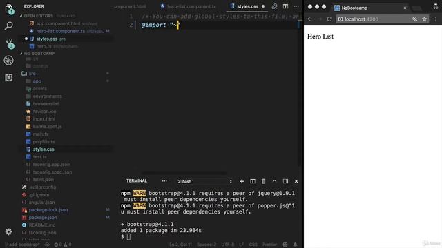 Learning Angular 7 from scratch - Part 2-7 - Adding Bootstrap смотреть онлайн