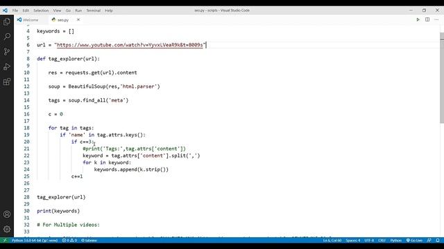 SEO tool with Python in Telugu | SEO with Python | how to extract tags with python смотреть онлайн
