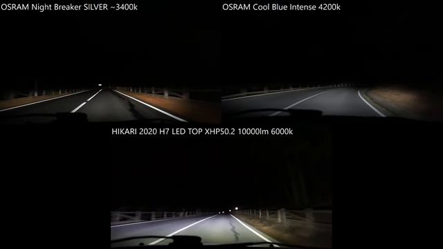 HIKARI 2020 Vs OSRAM Night Breaker SILVER, Cool Blue Intense