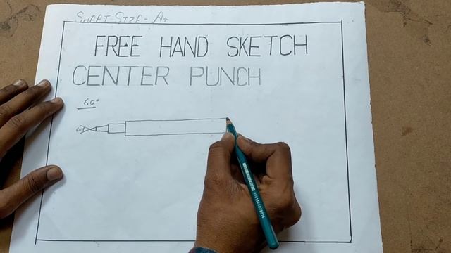 How to draw A Center panch (60°) Free Hand Sketch सेंटर पांच को कैसे बनाये, By- Satyam Singh смотреть онлайн