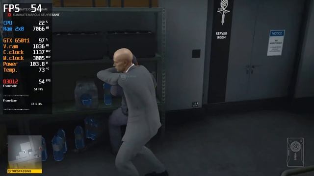 GTX 650 ti BOOST / Hitman 3 / 720p / Custom Settings смотреть онлайн