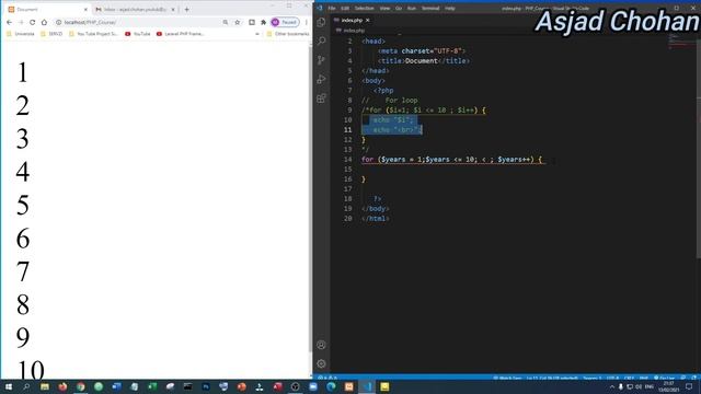 How to use a For Loop in PHP | PHP Tutorial | PHP Programming | Learn PHP | Asjad Chohan | 2021 смотреть онлайн