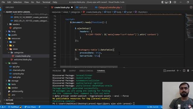 (08) Part-1 Display data in jQuery Datatable in Laravel | jQuery ajax Crud with Laravel Datatable смотреть онлайн