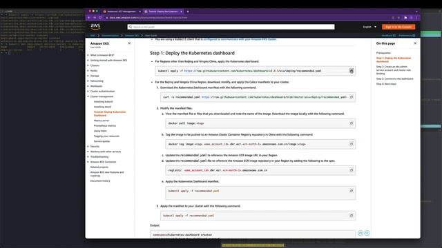 AWS EKS - Kubernetes Dashboard setup смотреть онлайн