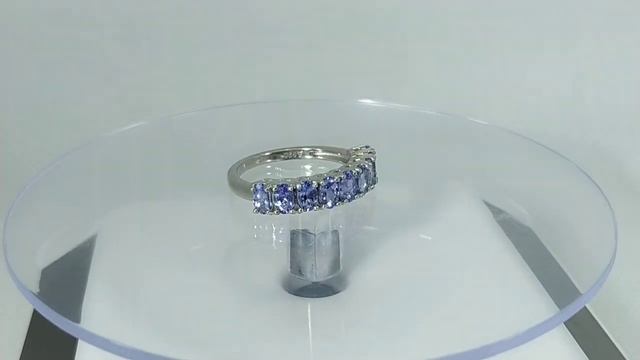 Кольцо с натуральными танзанитами 5х3 мм Дорожка Размер 17.75 Серебро 925 смотреть онлайн