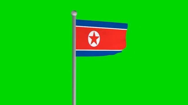 Флаг Северной Кореи хромакей футаж | Flag North Korea chromakey footage смотреть онлайн