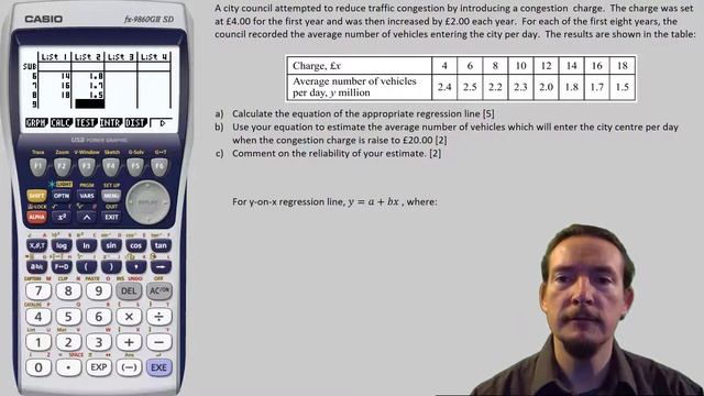 Least Squares Regression Lines on a Casio Graphical Calculator (AS / A Level / IB) смотреть онлайн