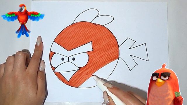 HOW TO DRAW ANGRY BIRDS | How to color painting | ART | Как нарисовать | Раскраски для детей | смотреть онлайн