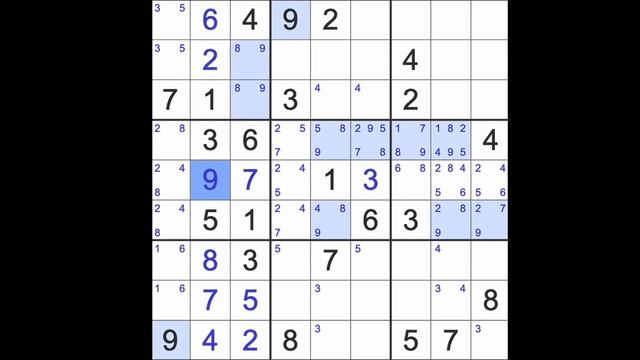 Sudoku solution – New York Times 3 November 2023 Hard level смотреть онлайн