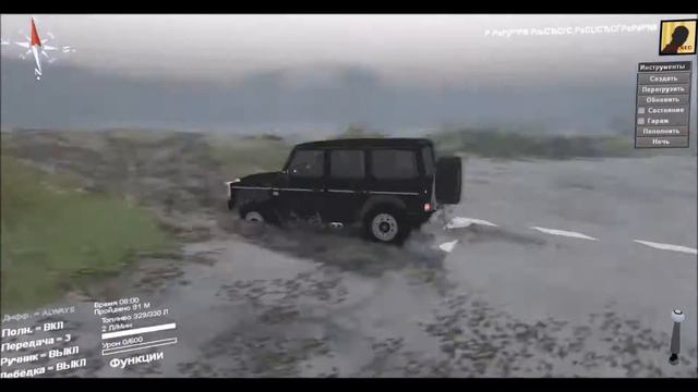 Обзор модов на SpinTires (Mercedes-Benz G65 AMG). смотреть онлайн