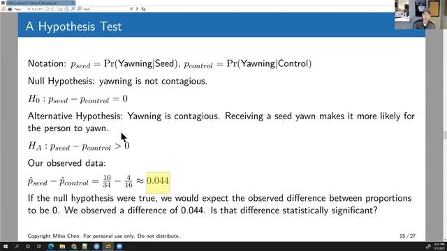 Stats 102A Lesson 9-1 Randomization Tests for comparing proportions смотреть онлайн