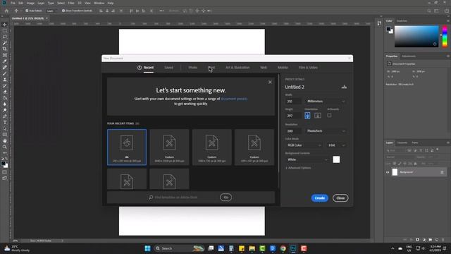How to Create an A4 Paper Size Document in Photoshop - A4 Paper Size in PS смотреть онлайн