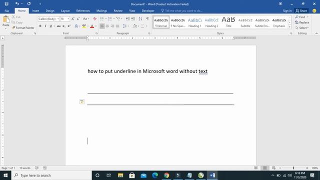How to put underline in Microsoft Word without text смотреть онлайн