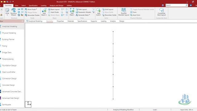 Understand the basics of Adding nodes and using the beam grid in Staad.pro Connect Edition смотреть онлайн