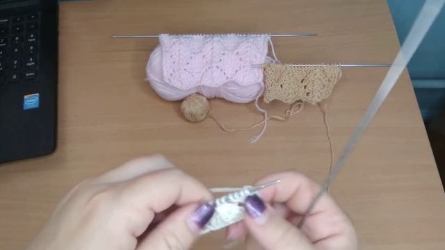 Ажурный узор с ромбами спицами смотреть онлайн