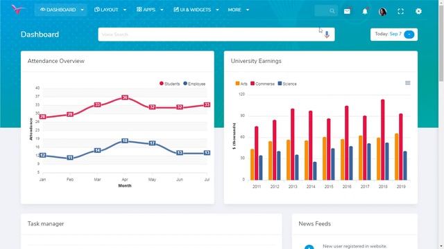 University Dashboard Bootstrap Admin Templates with LTR Light Theme смотреть онлайн