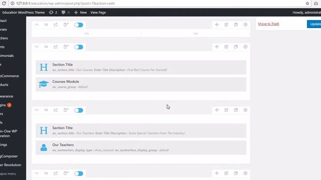 Updating Home Page Elements - Education WordPress Theme смотреть онлайн