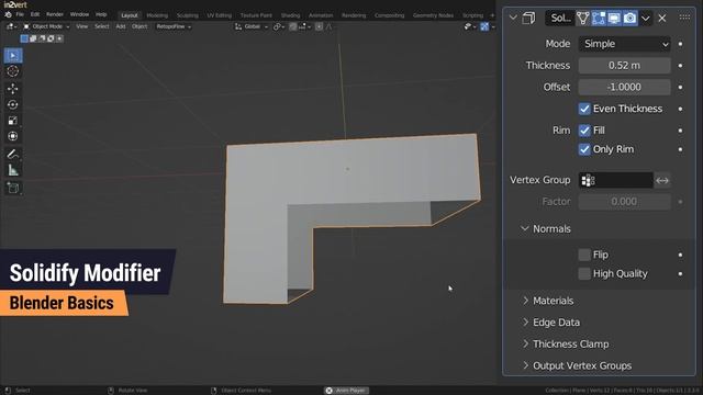 Solidify Modifier - Blender Tutorial for Beginners - Basics смотреть онлайн