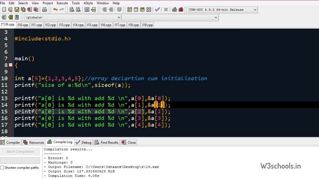 C Arrays with Examples W3schools смотреть онлайн