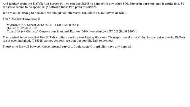 A Difficult Case of "A transport-level error has occurred when receiving results from the... смотреть онлайн